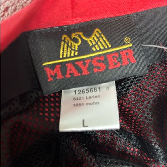 NWT Mayser Red 100% Linen Rare Beret Large Hat main image 8